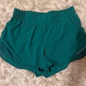 lululemon athletica Hotty High Rise Lined Women's Running Shorts Green